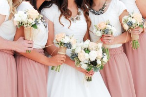 Mauve-and-Ivory-Bridesmaids-Dresses