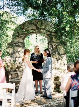 Outdoor Wedding Ceremony Stone Arch