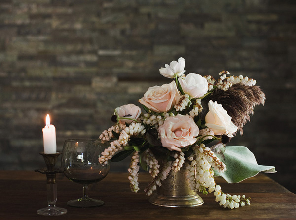 Pieris-and-Rose-Wedding-Flowers