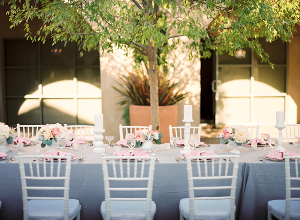 Pink Gray White Outdoor Wedding Reception
