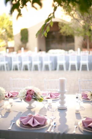 Pink and Grey Wedding Reception