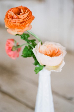 Rose and Ranunculus Bud Vase