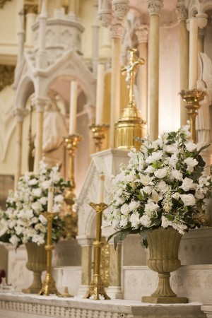 White Ceremony Floral Arrangements