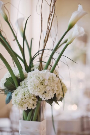 White Hydrangea Wedding Centerpiece