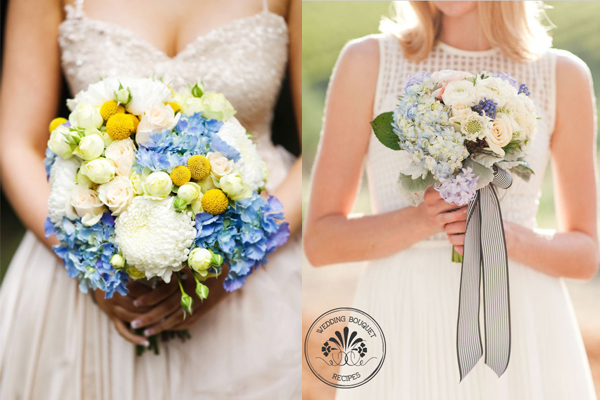 Blue Hydrangea Accented Bouquets