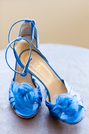 Blue Louboutin Wedding Shoes