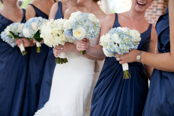 Blue and White Bridesmaids