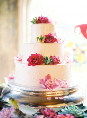 Floral Decorated Wedding Cake