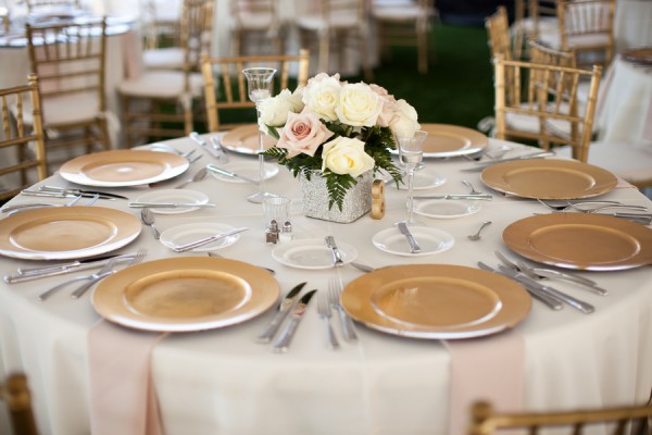 Gold Charger Wedding Place Settings