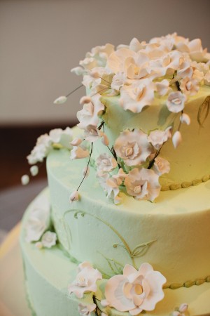 Green Orchid Wedding Cake