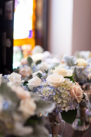 Hydrangea and Rose Wedding Flowers