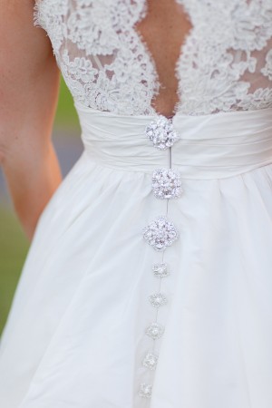 Lace and Crystal Wedding Gown Details