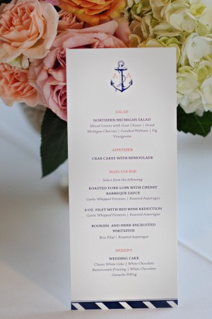 Nautical Wedding Menu