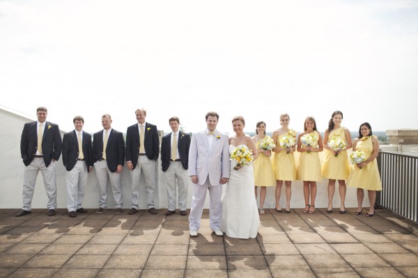 Navy and Yellow Bridal Party