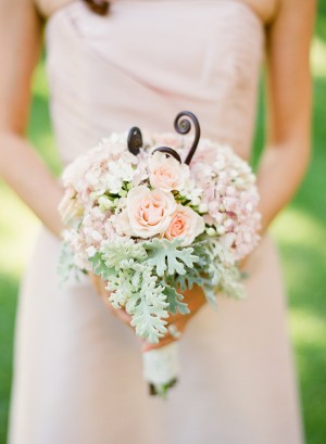 Rose And Dusty Miller Wedding Bouquet