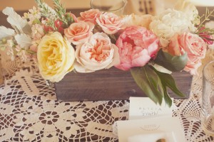 Rose and Peony Wedding Centerpiece