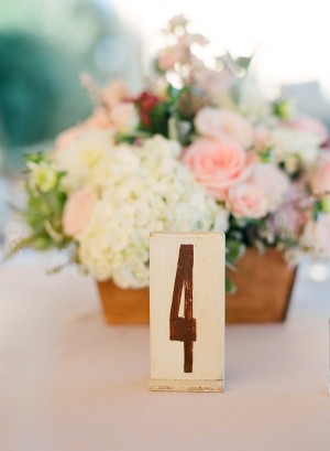 Simple Stamped Wedding Table Numbers