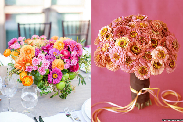 Sorbet Colored Wedding Flowers