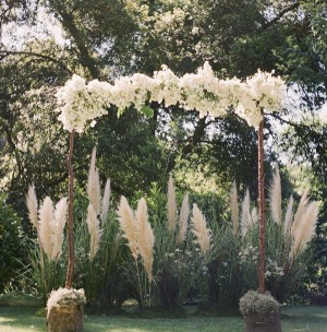 Wedding Arbor with Wheat and Flowers