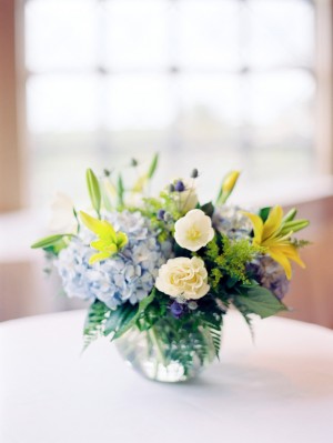 Blue Yellow and Green Centerpiece
