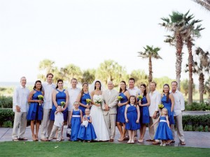 Blue and Yellow Bridal Party