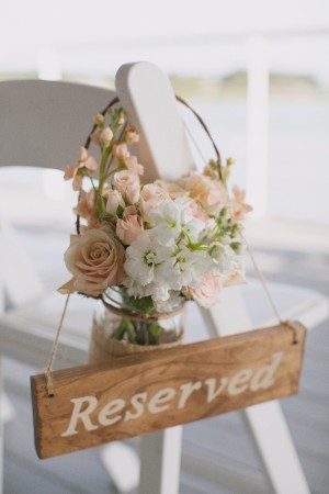 Blush and Peach Ceremony Aisle Flowers