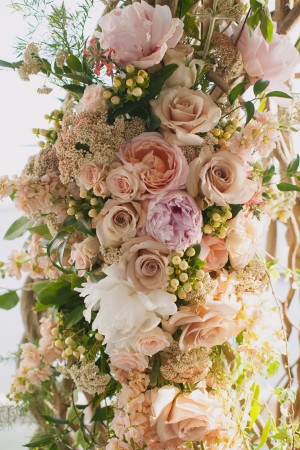 Blush and Rose Wedding Ceremony Flowers
