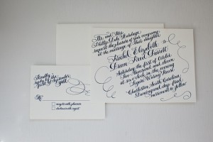 Calligraphy Navy And White Invitation Suite