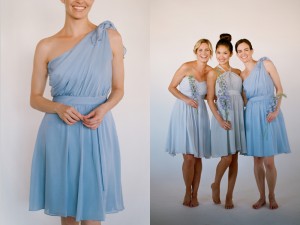 Cornflower Blue Bridesmaids Dresses Little Borrowed Dress 1