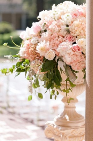 Elegant Pink Floral Pillar Arrangement