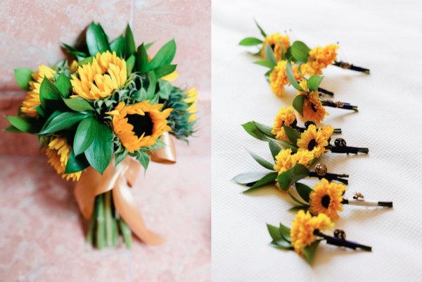 Elegant Sunflower Wedding Bouquet
