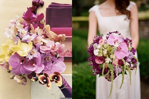 Fuchsia and Purple Wedding Bouquets