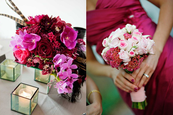 Fuschia and Pink Wedding Flowers