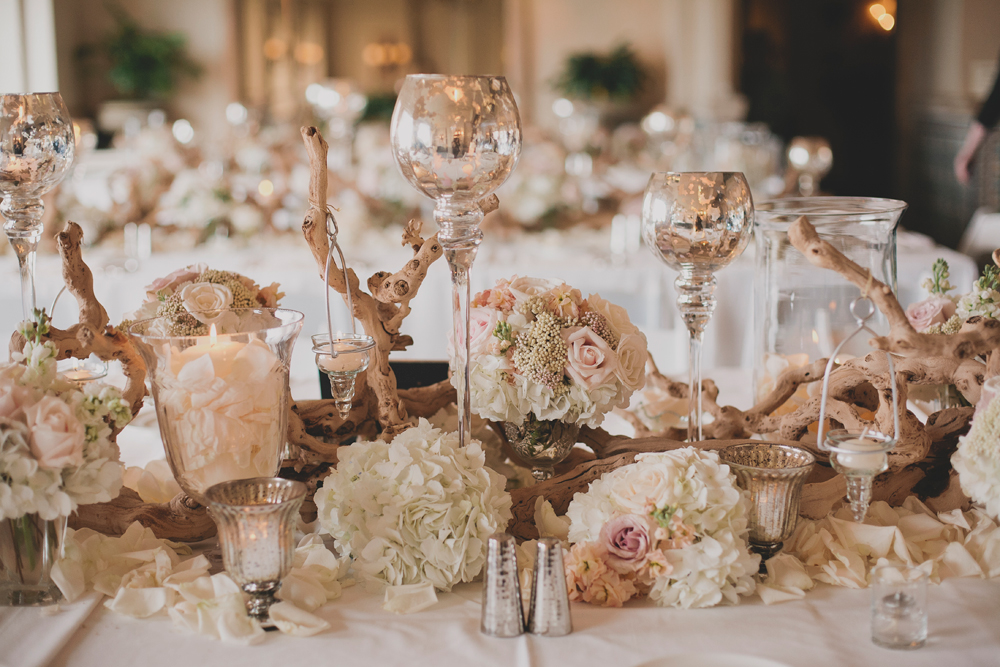Glamorous Elegant Rustic Wedding Tablescape