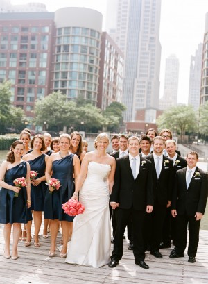 Navy and Black Chicago Wedding Party