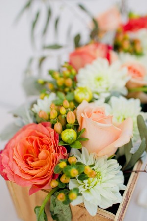 Peach and Green Wedding Flowers