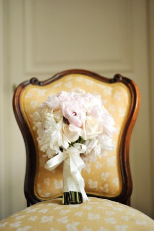 Pink and White Peony Rose Wedding Bouquet
