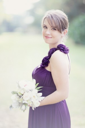 Purple One Shoulder Bridesmaid Dress