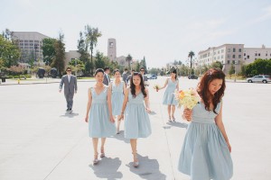 Soft Blue Bridesmaids Dresses