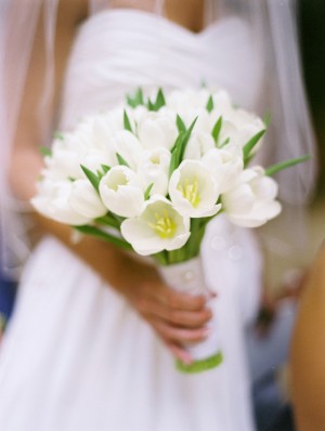 White Tulip Wedding Bouquet