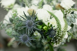 White and Green Wedding Centerpiece