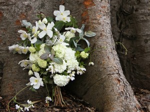 white clematis bouquet