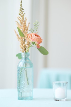 Blue Jar with Peach Flower