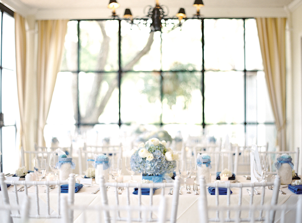 Blue and White Reception Table