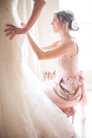 Blush Rose Colored Bridesmaids Dress
