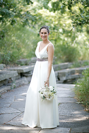 Bridal Portrait Outdoors with White Bouqet
