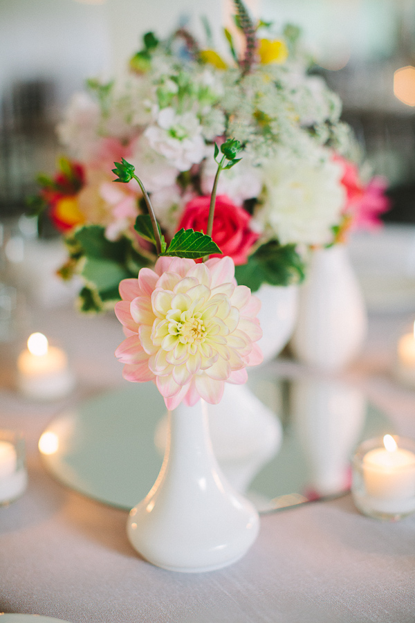 Bright Flower Arrangements Reception Table 1