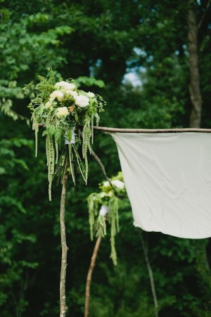 Chuppah With Branches and White and Green Flowers 2