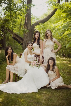 Cream Colored Lace Bridesmaids Dresses