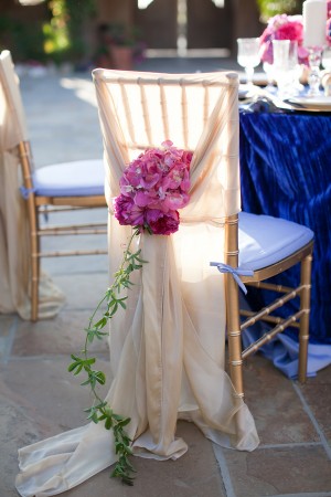 Elegant Champagne Chair Cover Orchids
